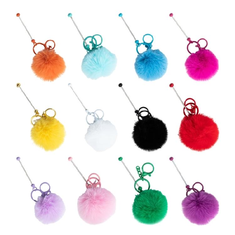Vibranting Colorful Keychain Charm for Beads and Jewelry Craft Supplies 12 Pieces for Student Kids and Office Use