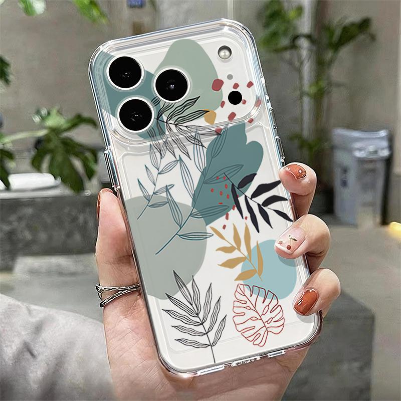 Shockproof TPU Case For iPhone 17 16 Pro 15 14 13 12 Pro Max 11 Transparent Soft Silicone Cartoon Flower Printed Phone Cover