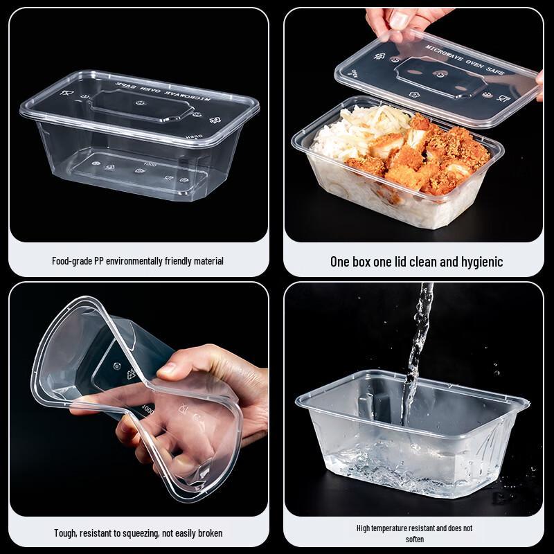 Jie Meng Zhe Rectangular Disposable Takeaway Lunch Boxes