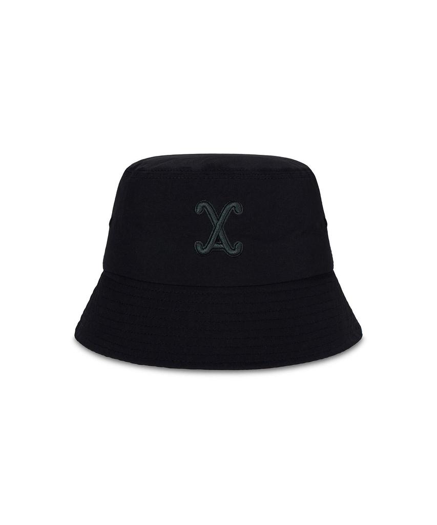 Bajal Va Curved Logo Nylon Bucket Hat Black