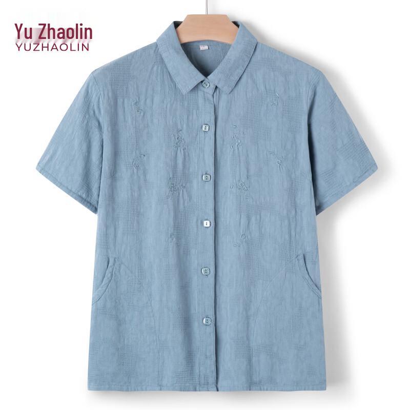 YUZHAOLIN Women s Embroidered Short Sleeve Shirt 2XL
