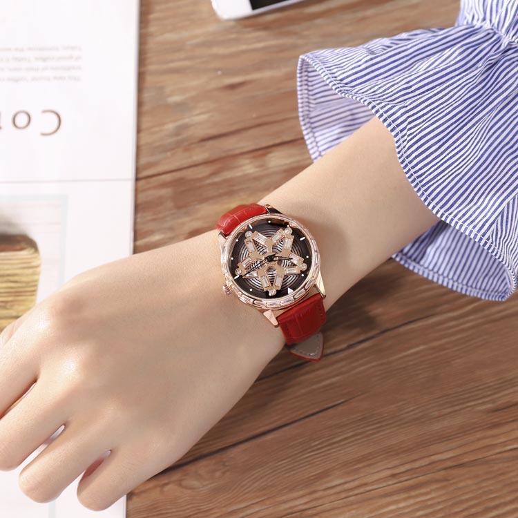 Fashion and fashion come and go, watch women with diamonds, women s high sense красный