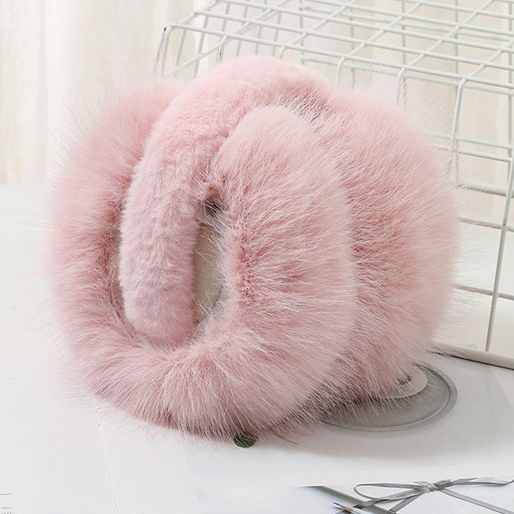 

Foldable Women Men Ear Warmer Windproof Plush Ear Covers Fashion Winter Earmuffs for Cold Weather рожевий