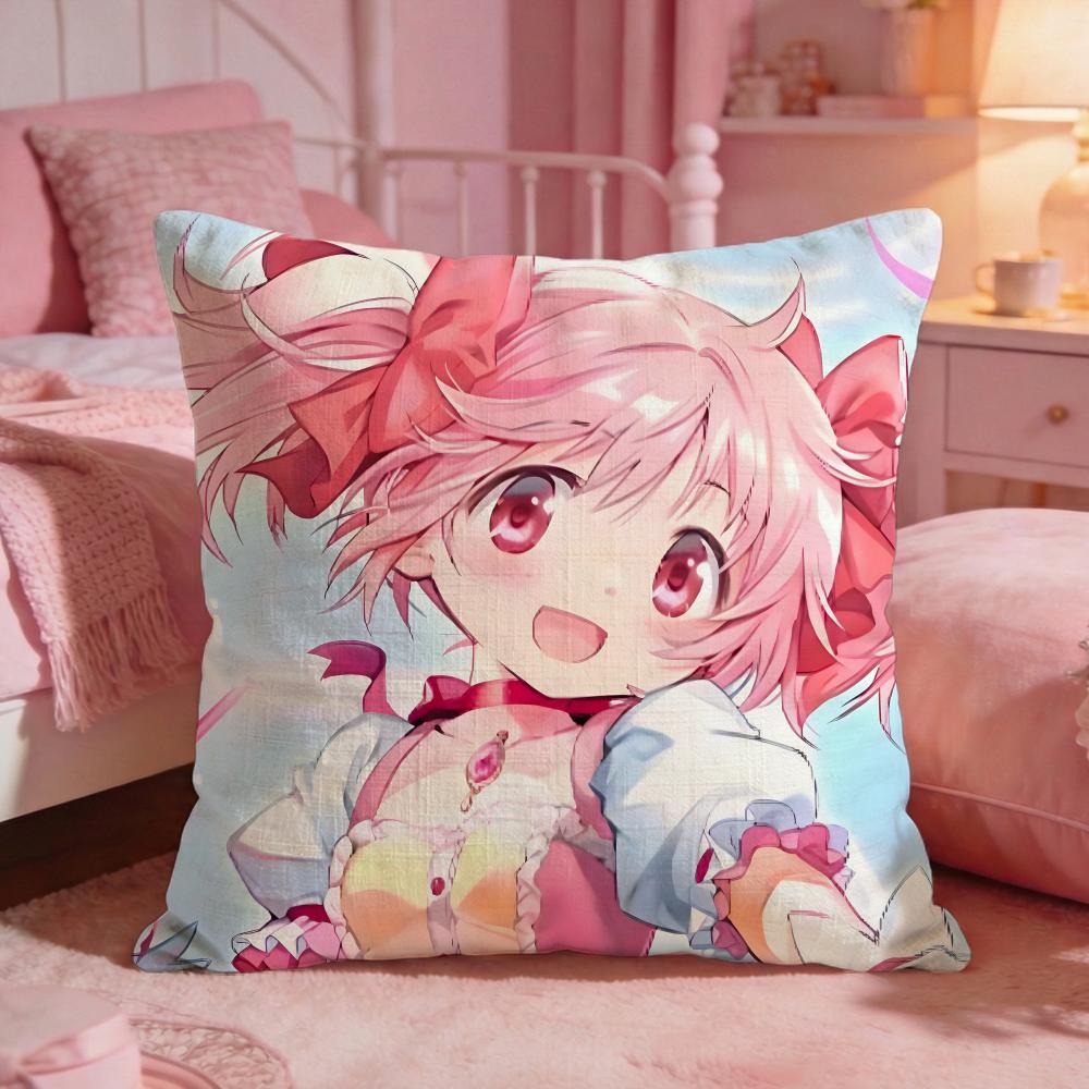 PPuella Magi Madoka MMagicas Cushion Cover Premium Comfort Reversible Pillow Cove -Two In One Design For Any Room & Car Interior