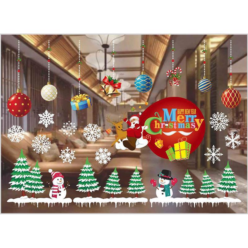 Electrostatic Christmas Window Decal Sticker No Trace Xmas Window Clings Glass Decor No Glue Residue Multi Patterns