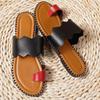 Fashion Plus Size 2025 Summer New Open Toe Women's Slippers Mixed Colors Flat with Bordered Thong Sandals Outdoor Daily Beach Slippers