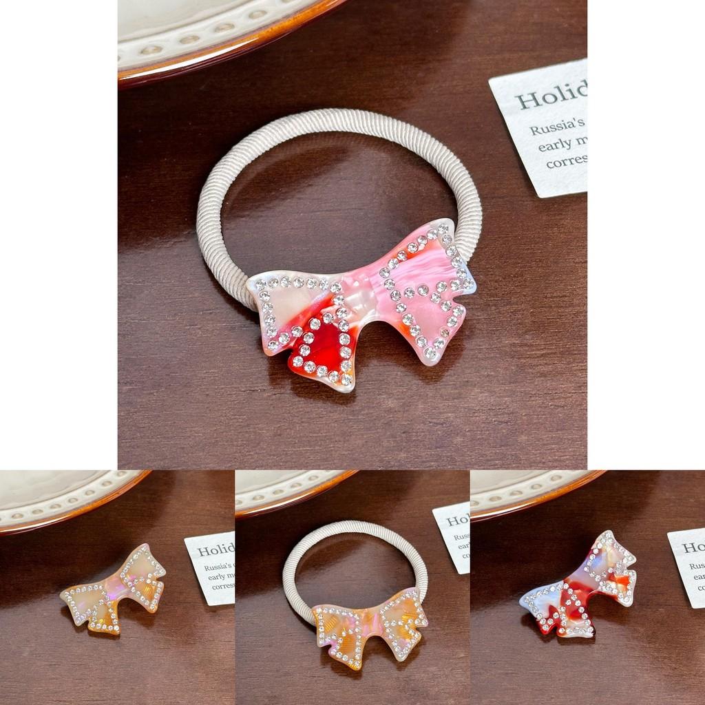 Four Centimeter Trendy Rhinestone Duckbill Hair Clips With Adorable Bow And Color Options