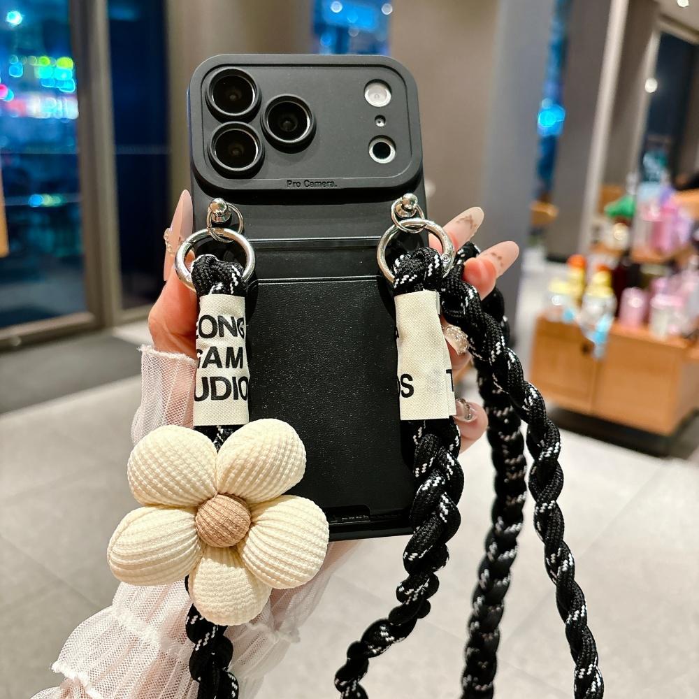 Crossbody Lanyard Slot Card Holder Wallet Soft Silicone Case For iPhone 17 Pro Max 16 15 14 13 12 11 Camera Protection Cover