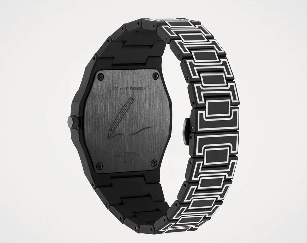 D1 Milano Men's PCBJ33 Polycarbonate Watch Black Sketch 40.5mm