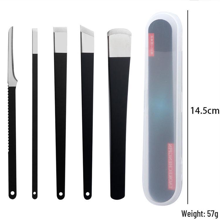 Stainless Steel Pedicure Knife Set: Dual-Headed Nail Pick with Razor, Foot File & Exfoliating Tool