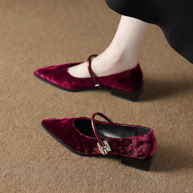 73598-10 Neue Schuhe im chinesischen Stil mit kleinem Absatz für Damen, Temperamentvoll, Senior, Mary Jane Schuhe für Frühling und Herbst 2025