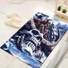 Custom 1Pc Anime Girl Giant Skull Flannel Personalized Rug Non Slip Floor Mat Soft Carpet for Living Bedroom Office Home Decor Gift