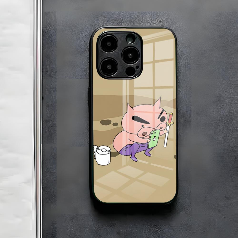Anime Buriburizaemon Pig Phone Case For IPhone 17 Air 16 E Pro Max 15 14 13 Mini 12 Pro 11 Max Plus Black Glass Cover