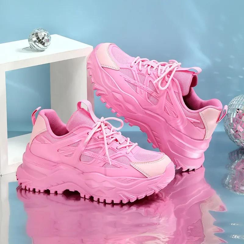 

Мужские дышащие кроссовки Женские легкие повседневные теннисные туфли Мужские и женские нескользящие кроссовки 45 розовый