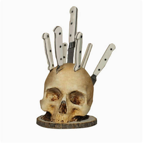 Halloween Design Block and Utensil Holder Resin Decorative Stand for Kitchen