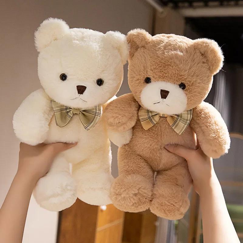 30cm Cute Teddy Bears Stuffed Plush Toys Cartoon Tie Bear Stuffed Animal Pillow Doll Home Decor Living Room Bedroom