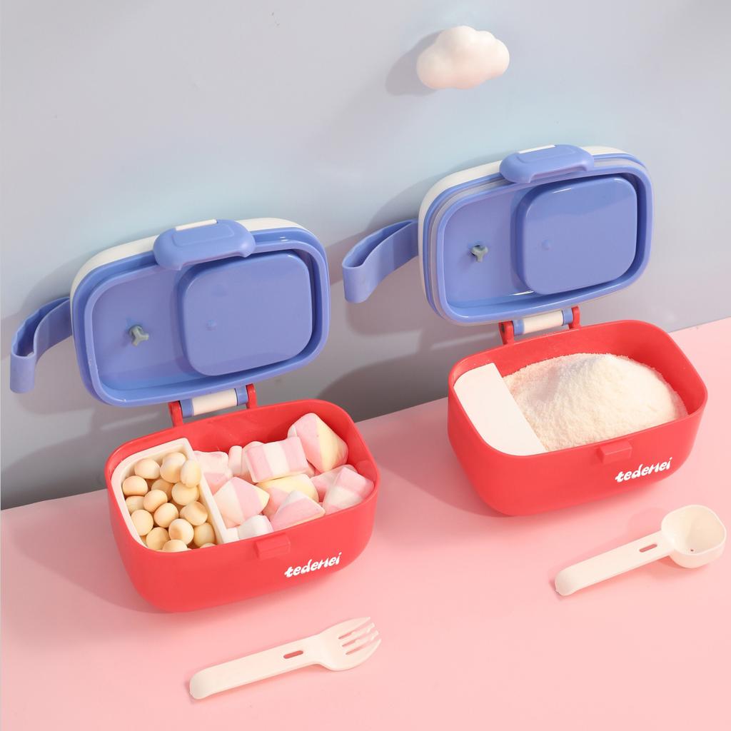 Tragbare Lunchbox für Kinder, Baby-Ergänzungsnahrungsbox, Milchpulverbox mit Löffel, Vorratsbehälter für Lebensmittel