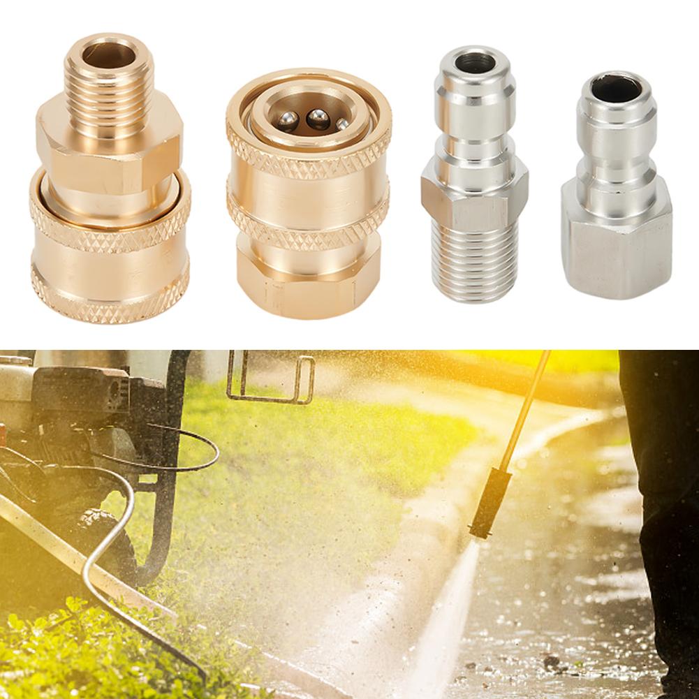 1Pcs Pressure Washer Connectors 1/4inch Male Fitting Connector Pressure Washer Coupling Quick Release Adapter Garden Water Kit