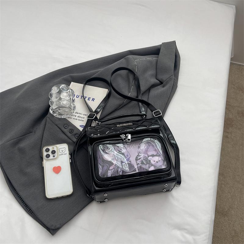 Embroidered Women's Backpack  New Versatile Backpack Single Shoulder Crossbody Bag Casual Transparent