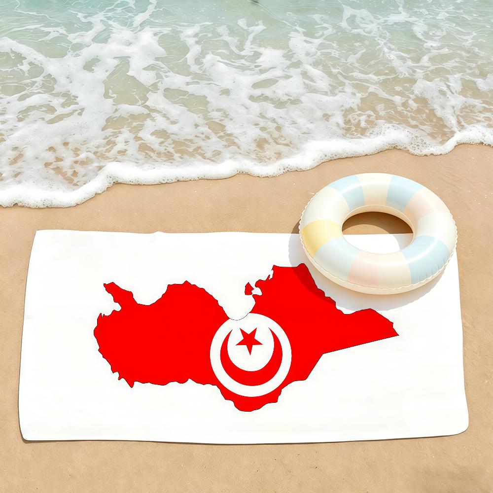 Bandiera Nazionale T-Tunisia Asciugamano Asciugatura Asciugamano da Bagno Applicabile a Nuoto Leggero Campeggio Yoga Spiaggia Fuori