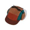 Winter Flat Brim Hat 100% Polyester Ushanka Hat with Ear Flaps Foldable Trapper Baseball Cap