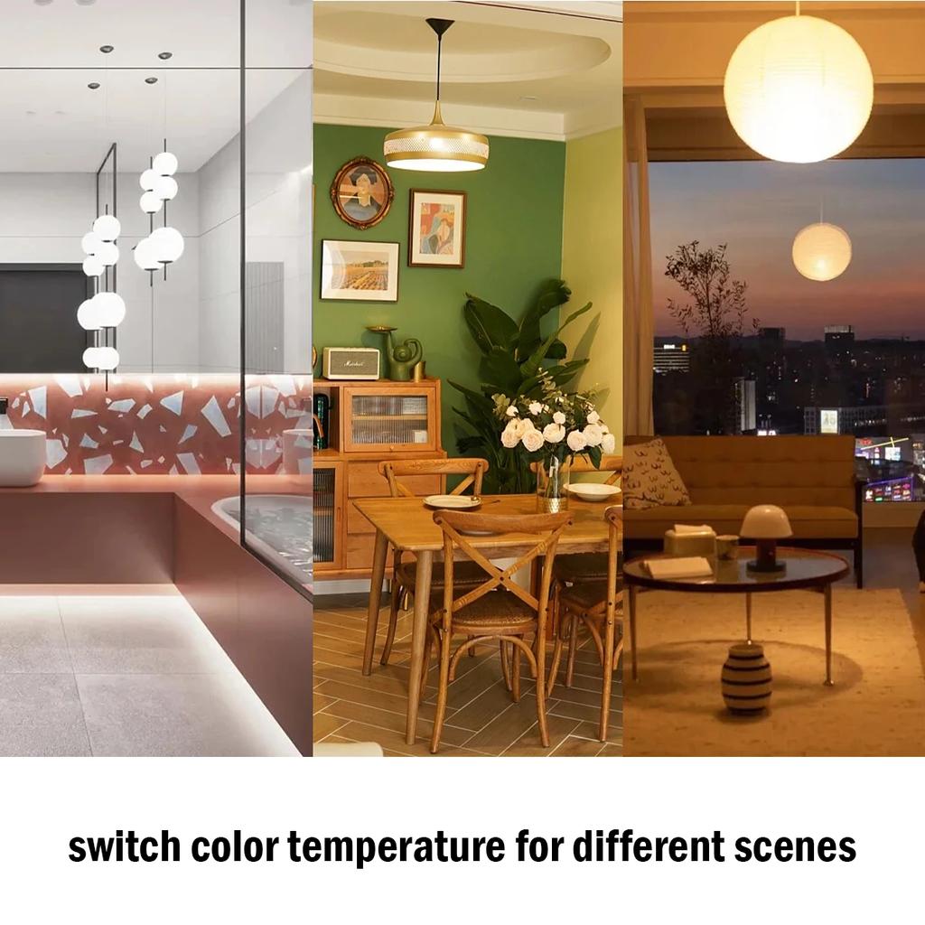 LED 3 Farbig einstellbare Glühbirne AC110 AC220 E27 B22 8W-24W CCT Speicherfunktion Farbtemperatur-Reset Licht für Innenbeleuchtung