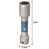 TONE Quick Fit Thin Long Wheel Nut Socket with 17mm Width HP3APQF-17LN Protector, 9.5mm (3/8") Drive, Blue,