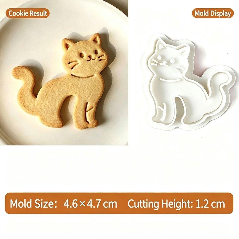 Cartoon Cat Cat Cookie Mold Hanging Cup Cookie Press New Cat Baking Stamp Coffee Cup Decoration