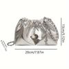 Women's Metallic  PU Leather Shoulder Bag Fashionable Chain Strap Bucket Crossbody Purse Elegant Design Women's Evening Dress Bridal Wedding Handbag