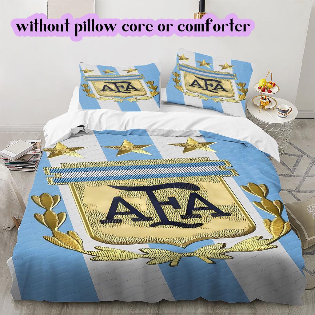 Biancheria da letto con motivo calcistico AFA, Set copripiumino Copripiumino Federa Regalo di Compleanno per la Casa (1*copripiumino+2*federe,senza imbottitura)
