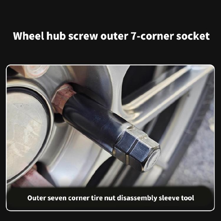 16.5mm Wheel Lug Nut Socket Removal Tool Replacement 7 Spline Lug Nut Drive Tuner Key Tool for 3/4in 13/16in Wrenches