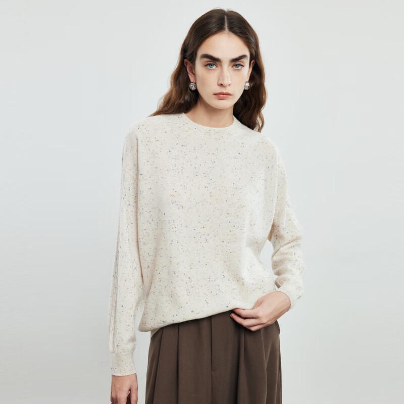 

Paluo Women s 2025 A/W 100% Cashmere Camouflage Round Neck Sweater M 160/100