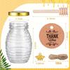 70ml Mini Glass Honey Jar Set,Round Glass Honey Jars,Glass Sealed Jars with Gold Lids,for Baby Shower,Wedding,and Birthday Gifts