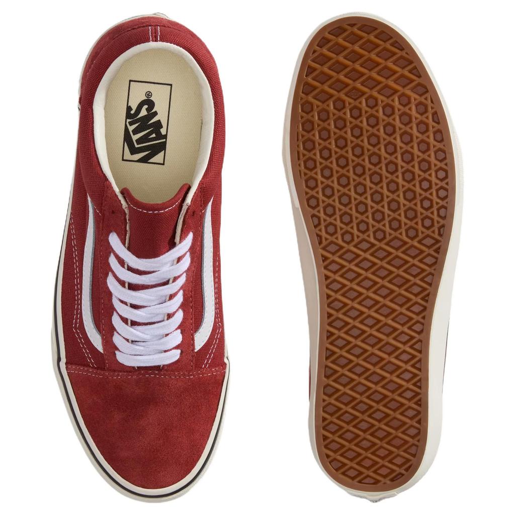 Vans Old Skool Dikke Zachte Schoenkraag Comfortabele Pasvorm Niet Schurend Lage Skate Schoenen Unisex Sneakers Rood Wit VN000D7ZGWR