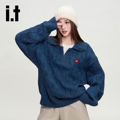 Izzue Unisex Fake Zweiteiliger V-Ausschnitt Strickpullover