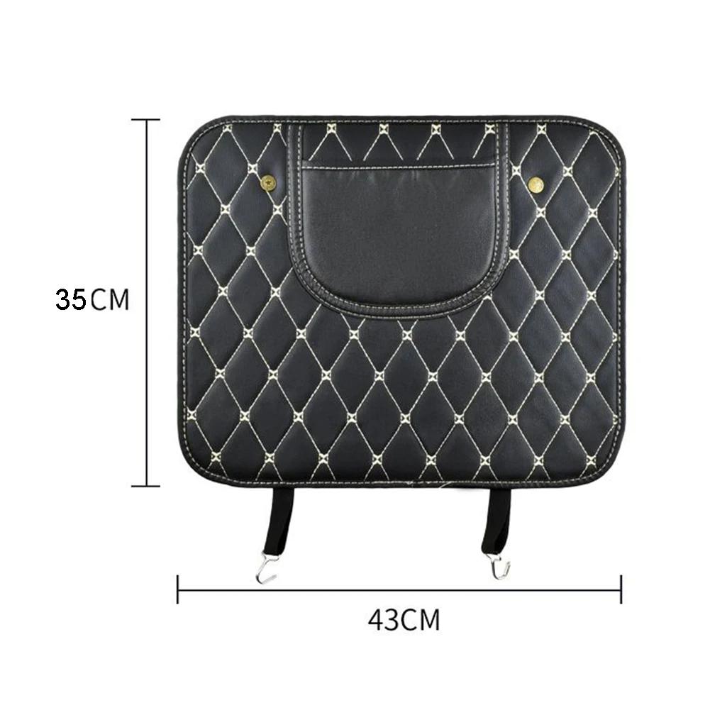 PU Leather Car Anti-Kick Mats Auto Seat Back Protector Cover Half-Size Black Car Back Seat Organizer Interior Accessories