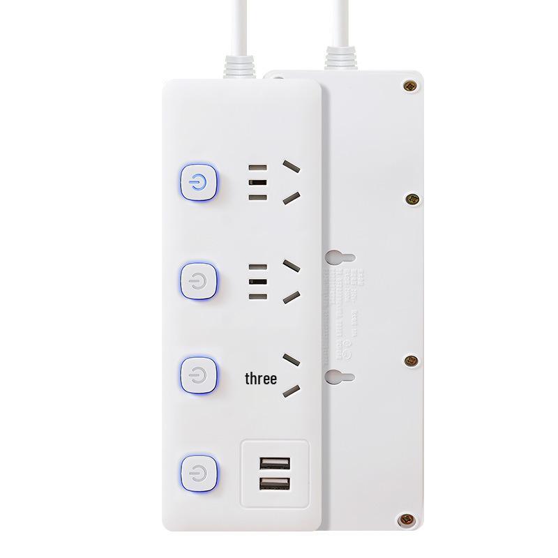 USB Socket Panel with Multi-Outlet Power Strip and Sub-Control