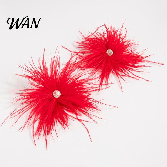 Date Night Earrings 1 Pair Feather for Women, Bohemia Tassel Rhinestone Drop Earrings, Dangle Party Jewelry Gift Wear