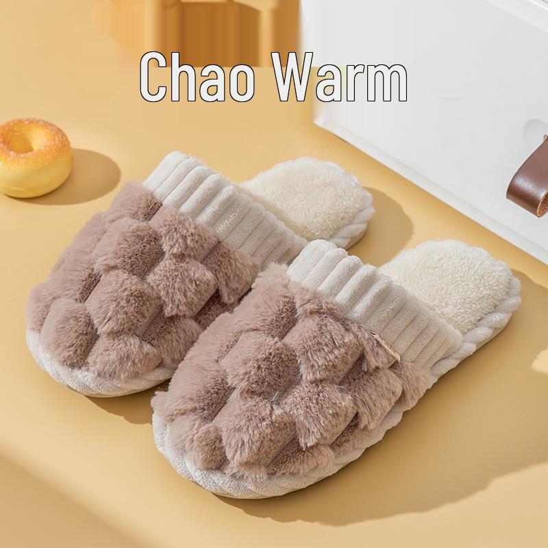 "Bomullstofflor för kvinnor & män – Varma, halkfria, plyschiga inomhusskor för höst & vinter"