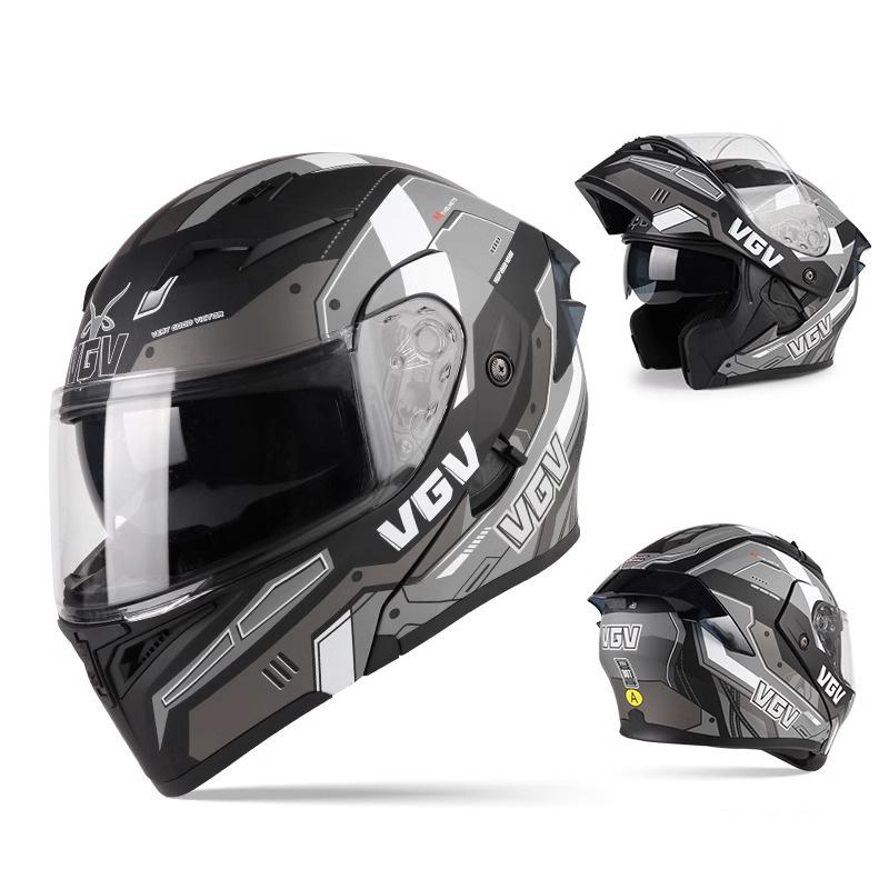 VGV Double Lens flip up helmet Openable motorcycle helmet Various Tinted Lens Sun protection glare and UV rays Modular cycling