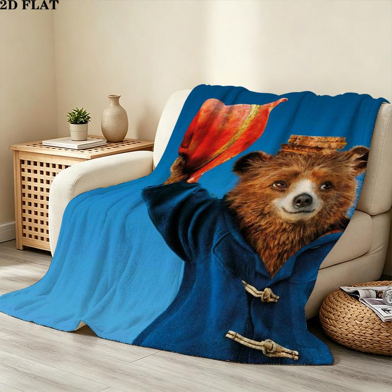 Paddington Print Flannel Blanket, High quality Comfortable for All Seasons, Home Decor, Warmth and Comfort, Perfect for Christmas Gifts