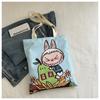 New Labubu shoulder eco-friendly bag canvas bag casual shoulder bag shopping bag internet famous bag cartoon
