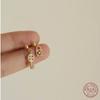 925 Sterling Silver Plated 14K Gold Inlay Zircon Lock Key Asymmetrical Earrings for Women Exquisite Jewelry