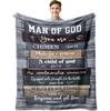 Christian Gifts for Men 60x80 Inch Flannel Fleece Blanket Bible Verse Inspirational Throw with Religious Pattern Soft Lightweight Spiritual Bedding