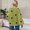 Elegante Blusa da Donna a Pois Larga con Scollo Semiaperto Top Casual a Maniche Lunghe Scollo a V Primavera Autunno Stampata Dolci Camicie Semplici da Ufficio per Signore