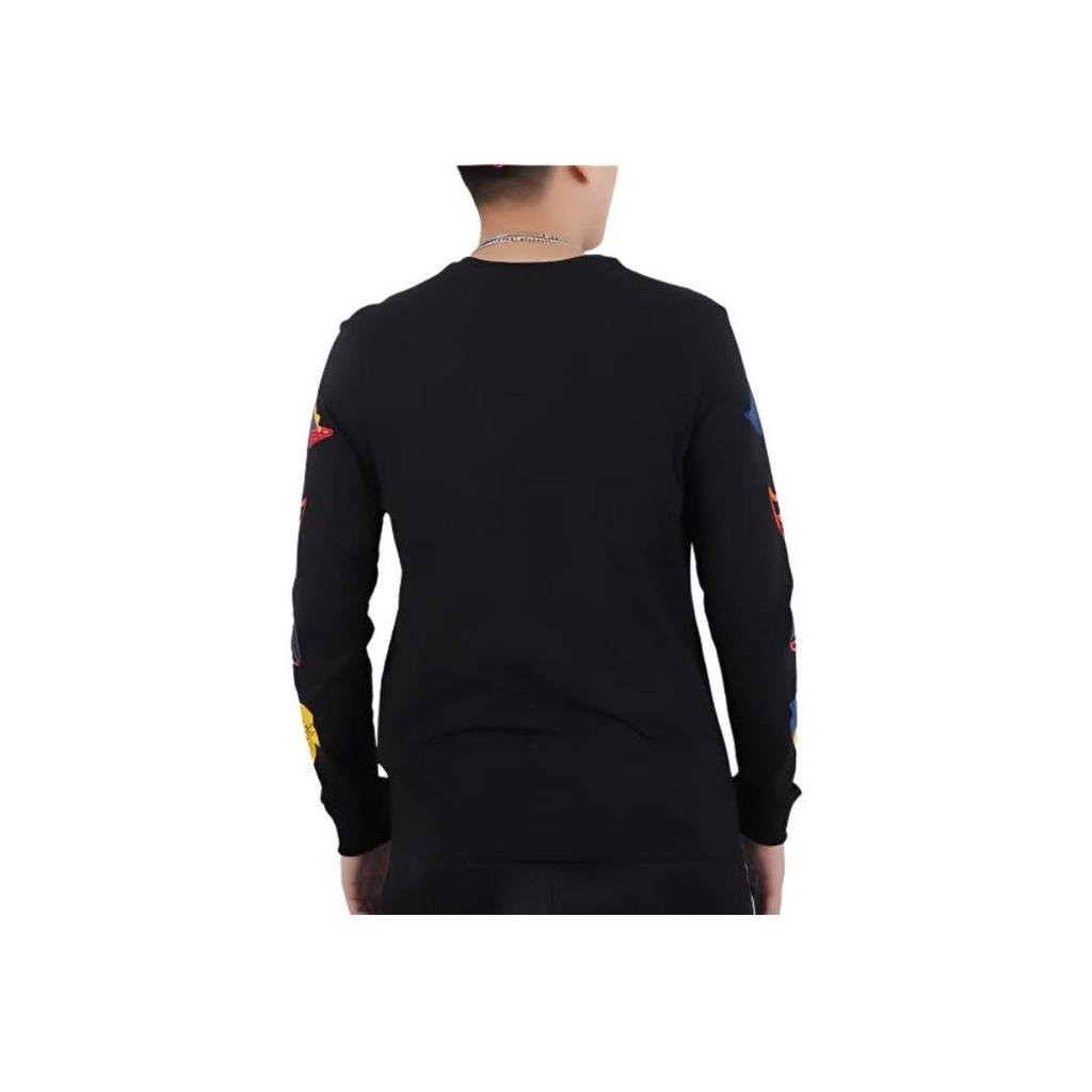 Jordan Pánské tričko s dlouhým rukávem s barevným logem na paži Černé AT8939-010