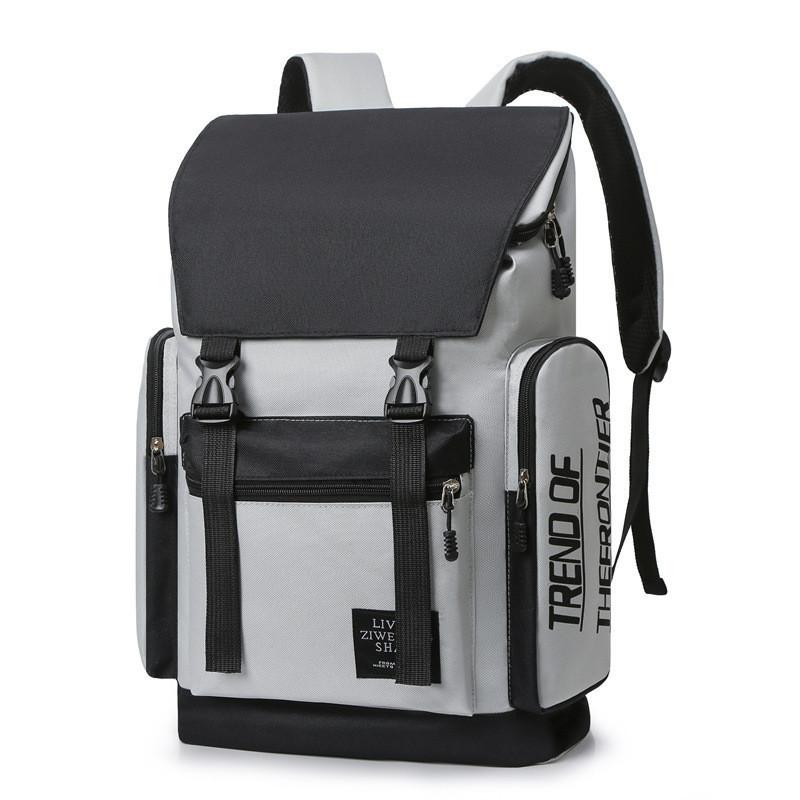 

Stylish Large Capacity Oxford Fabric Backpack Unisex High School College Bag сірий колір
