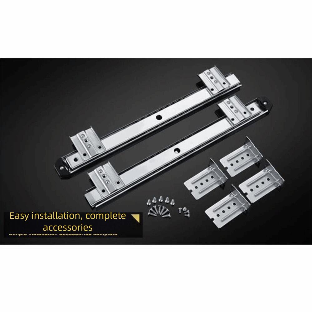 Heavy Duty Slide Rail Keyboard Storage Drawer Adjustable Retractable Keyboard Rack  Office