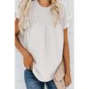 Summer new jacquard chiffon shirt for women, loose fit, round neck, pullover, short sleeve T-shirt