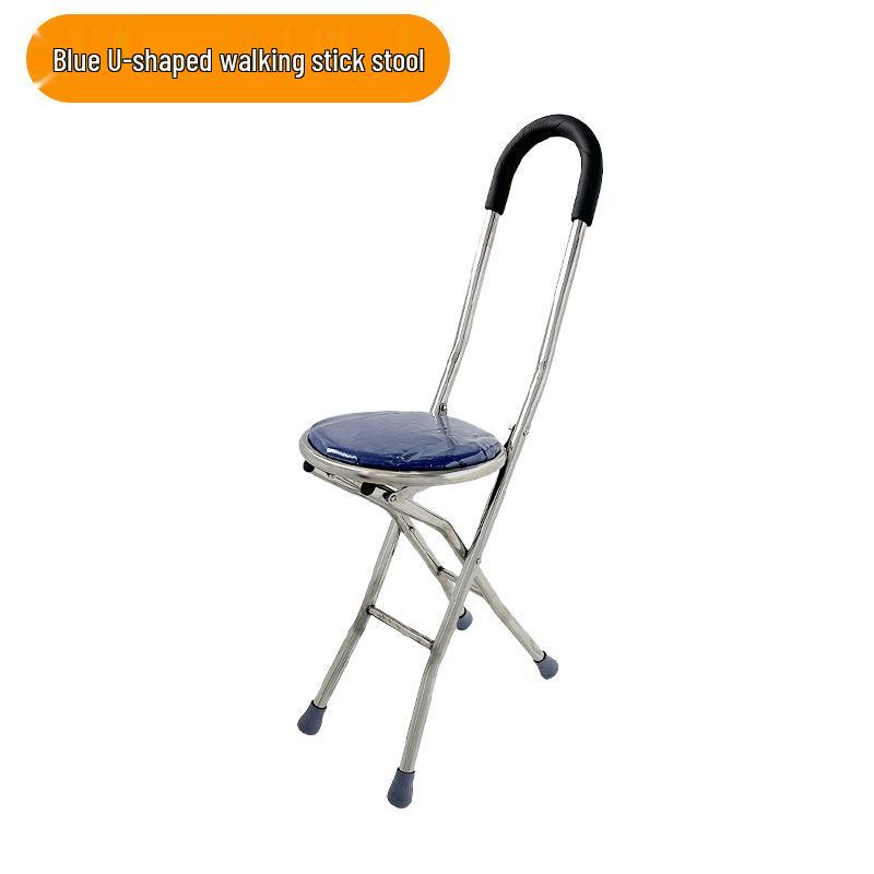 Faltbarer Dreibein-Gehstock mit Hocker für Outdoor-Reisen und Trekking